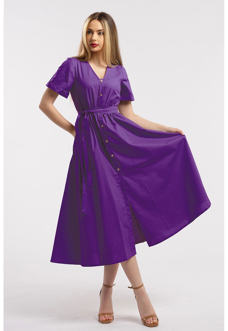 Рокля-риза с колан - Виолетов CAMISSI