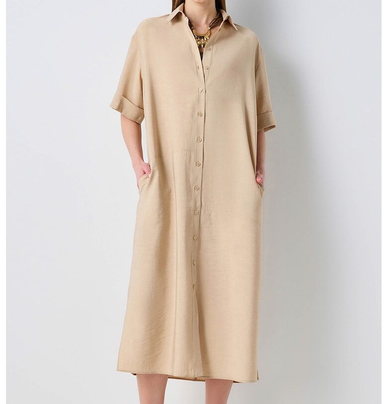 Рокля-риза с модал - Бежов Ipekyol