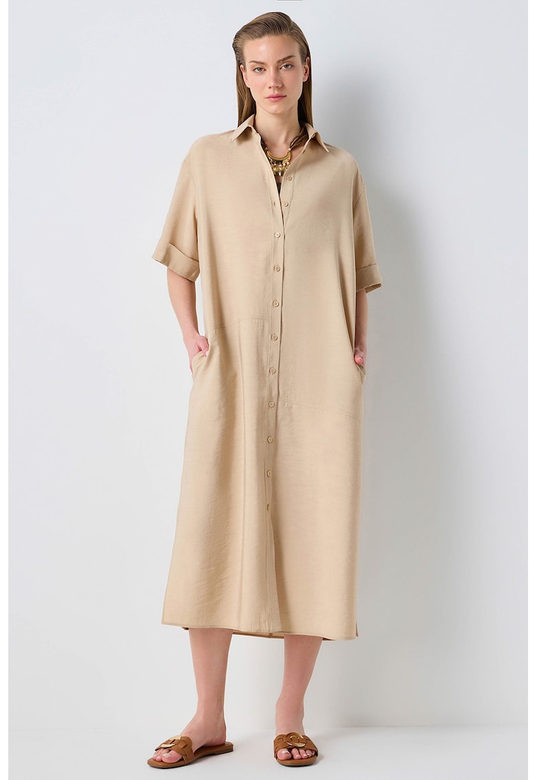 Рокля-риза с модал - Бежов Ipekyol