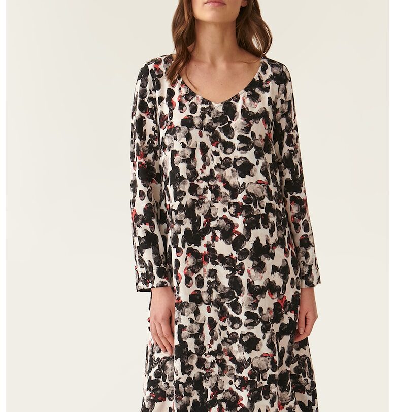 Рокля с абстрактна шарка - Бял/Черен Tatuum