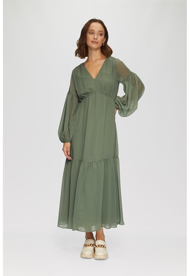 Рокля с буфан ръкави - Бледозелен sOliver