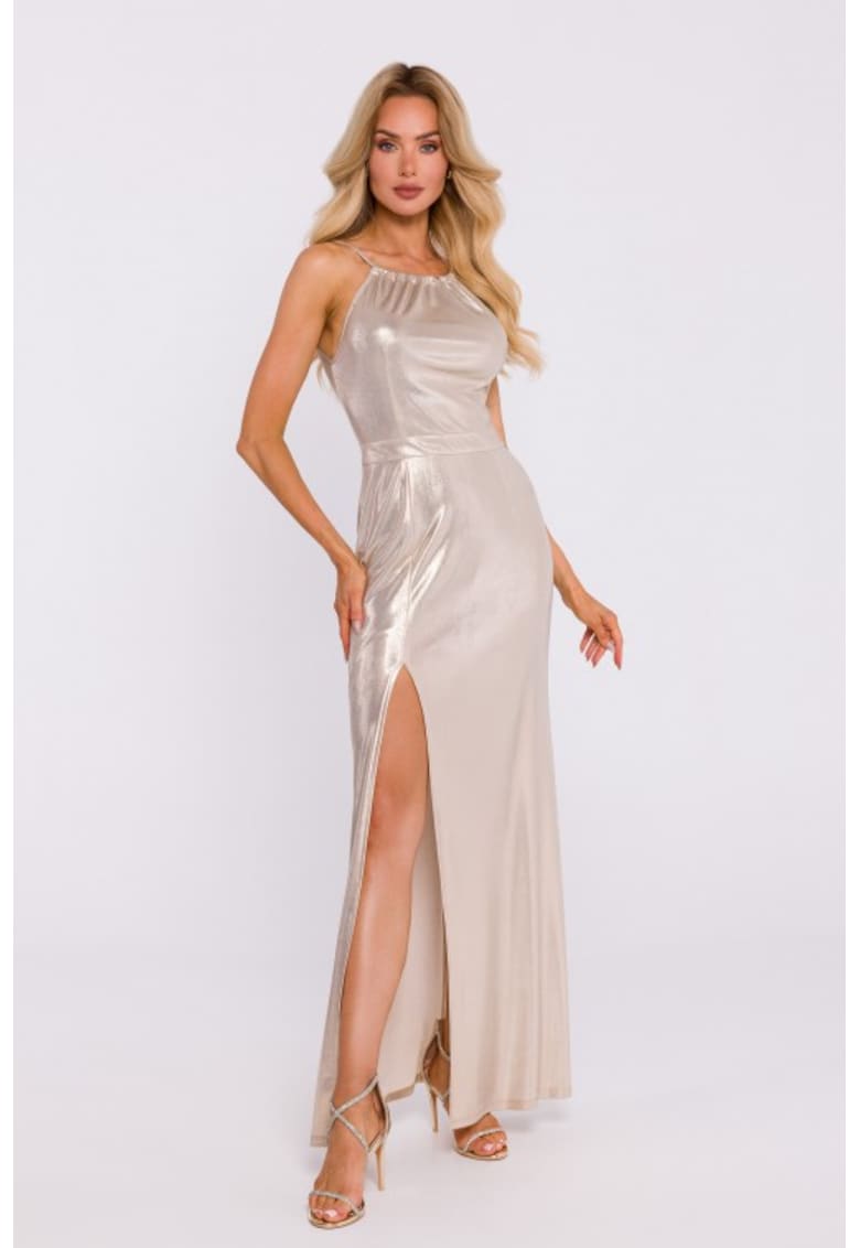Рокля с висока цепка - Сребрист - Златист MOE