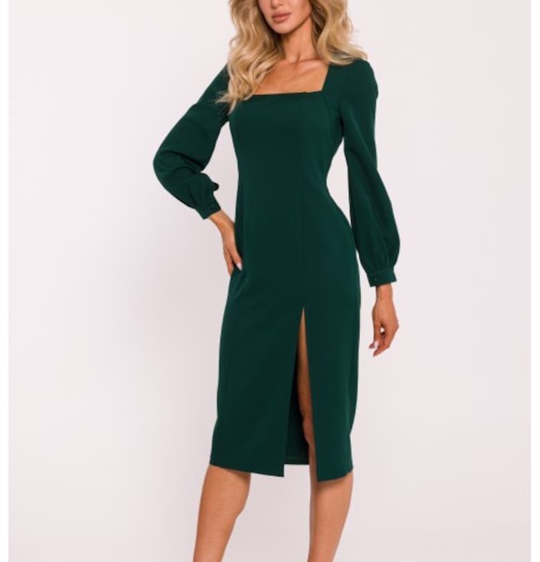 Рокля с висока цепка на крака  Зелен MOE