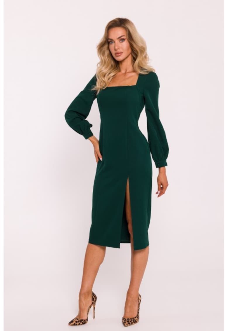 Рокля с висока цепка на крака Зелен MOE