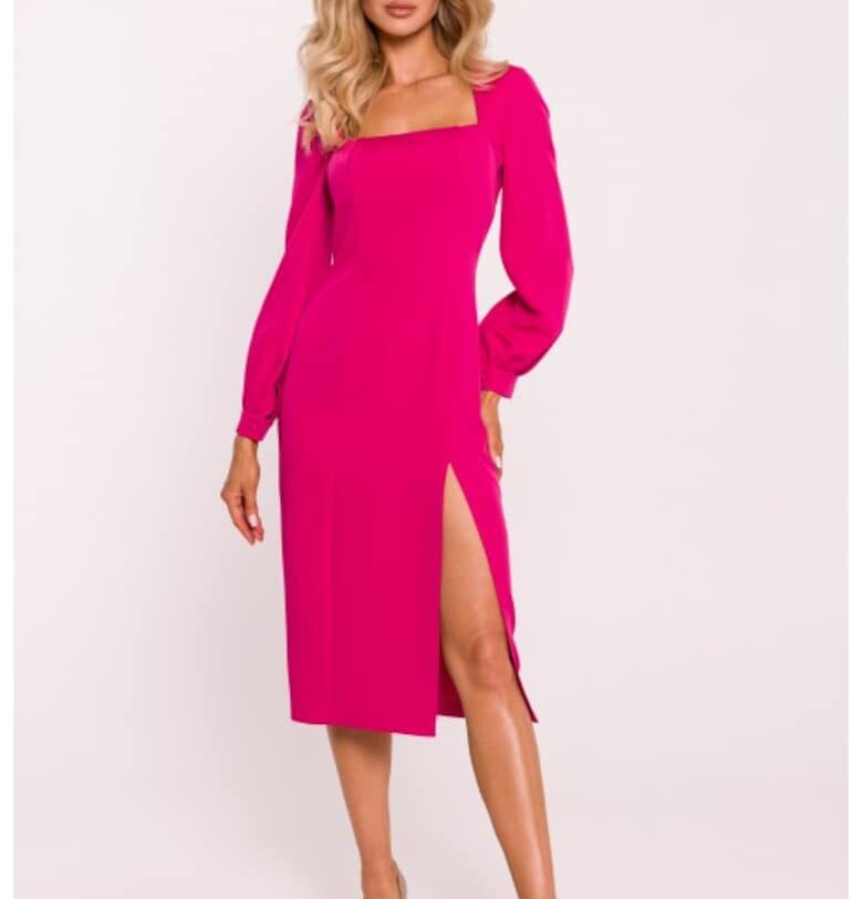 Рокля с висока цепка на крака  Фуксия MOE