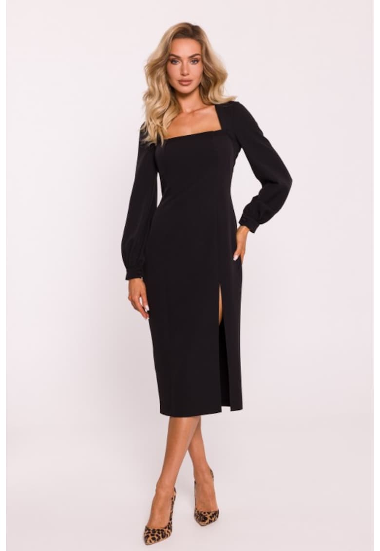 Рокля с висока цепка на крака Черен MOE