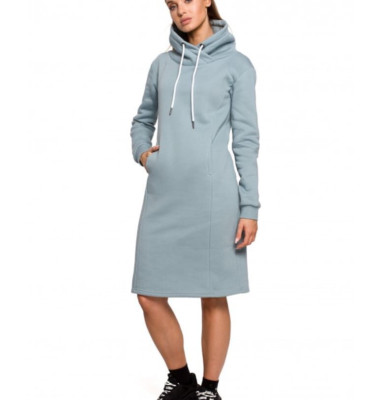 Рокля с висока яка - екрю MOE