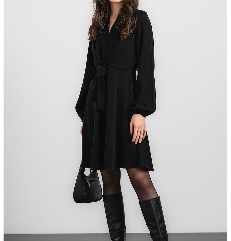 Рокля с възел - Черен DKNY