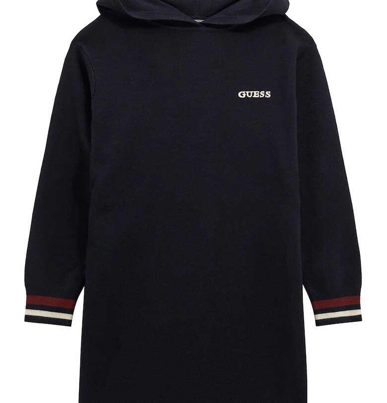Рокля с вълна с качулка - Тъмносин GUESS KIDS