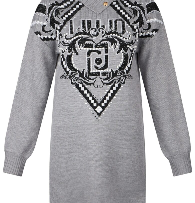 Рокля с вълна с поло - Сив Liu Jo