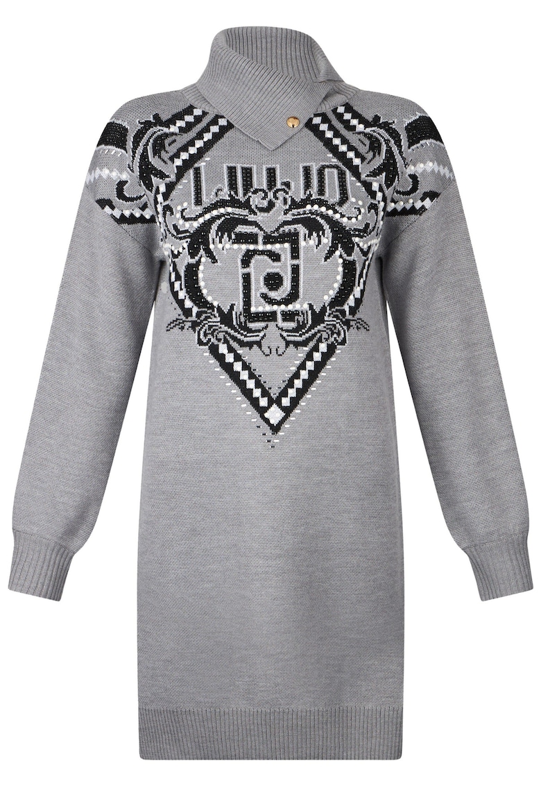 Рокля с вълна с поло - Сив Liu Jo