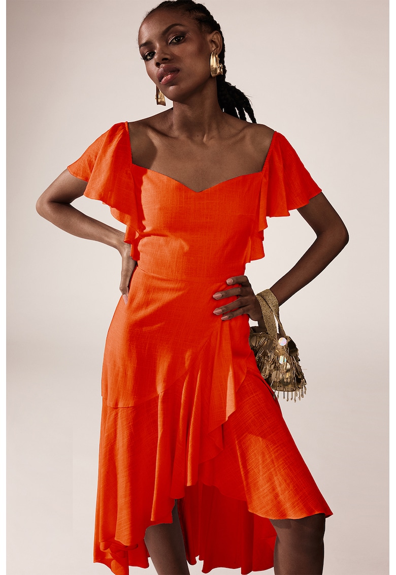 Рокля с голо рамо - Мандарина Alina Cernatescu