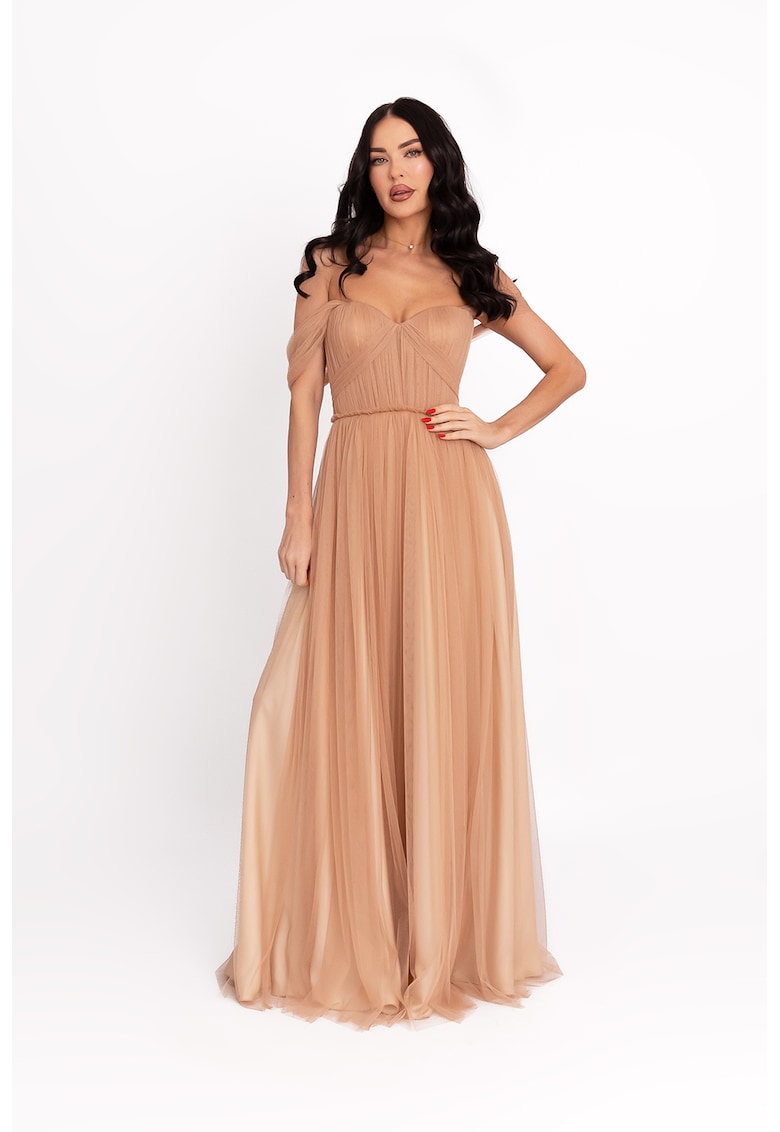 Рокля с голо рамо - Розова сьомга Acob a porter