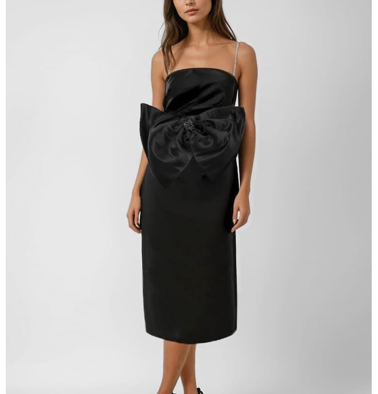 Рокля с голяма панделка - Черен Acob a porter