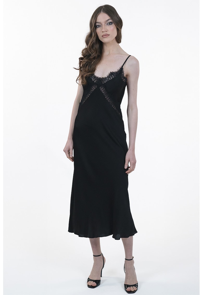 Рокля с дантела - Черен Maellie