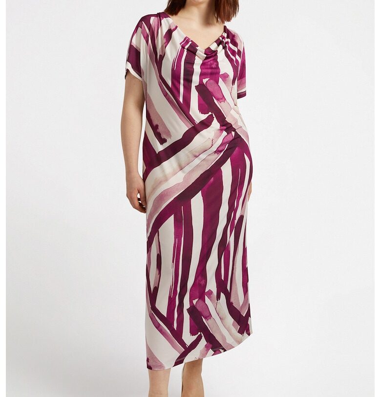 Рокля с десен - Малина/Мръснобял Fiorella Rubino