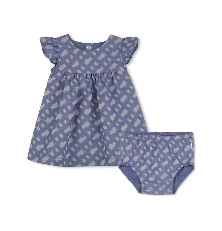 Рокля с десен и бикини - 2 части - Прашно синьо BOSS Kidswear