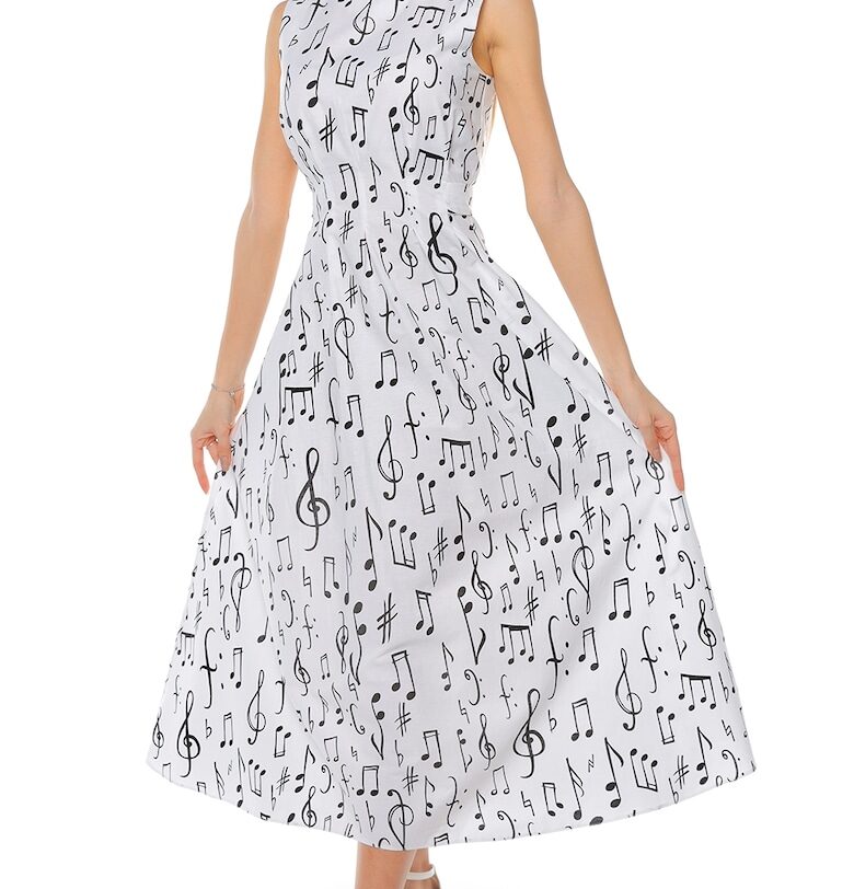 Рокля с джобове - Бял/Черен CAMISSI