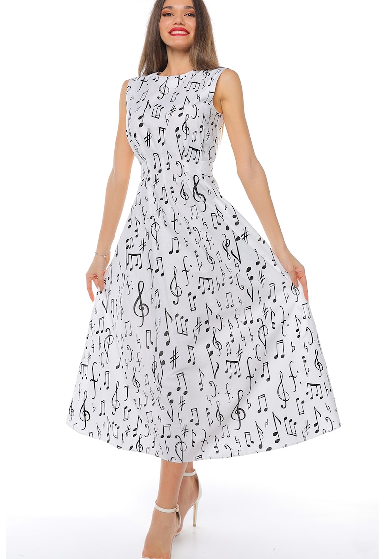 Рокля с джобове - Бял/Черен CAMISSI