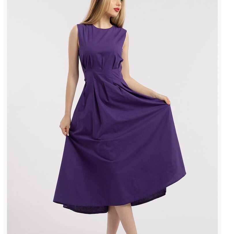 Рокля с джобове - Виолетов CAMISSI