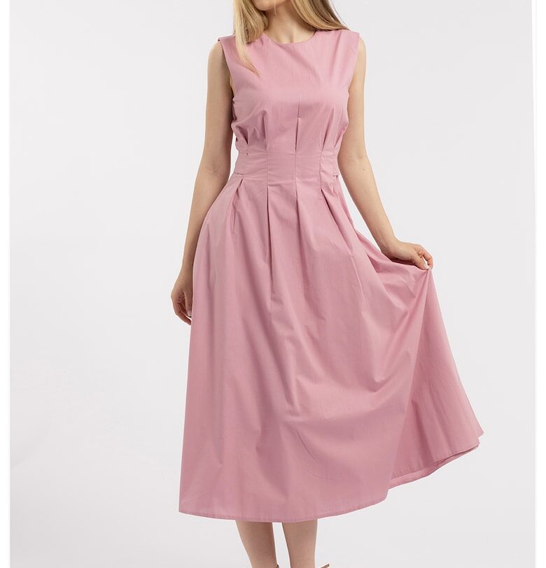 Рокля с джобове - Прашно розово CAMISSI