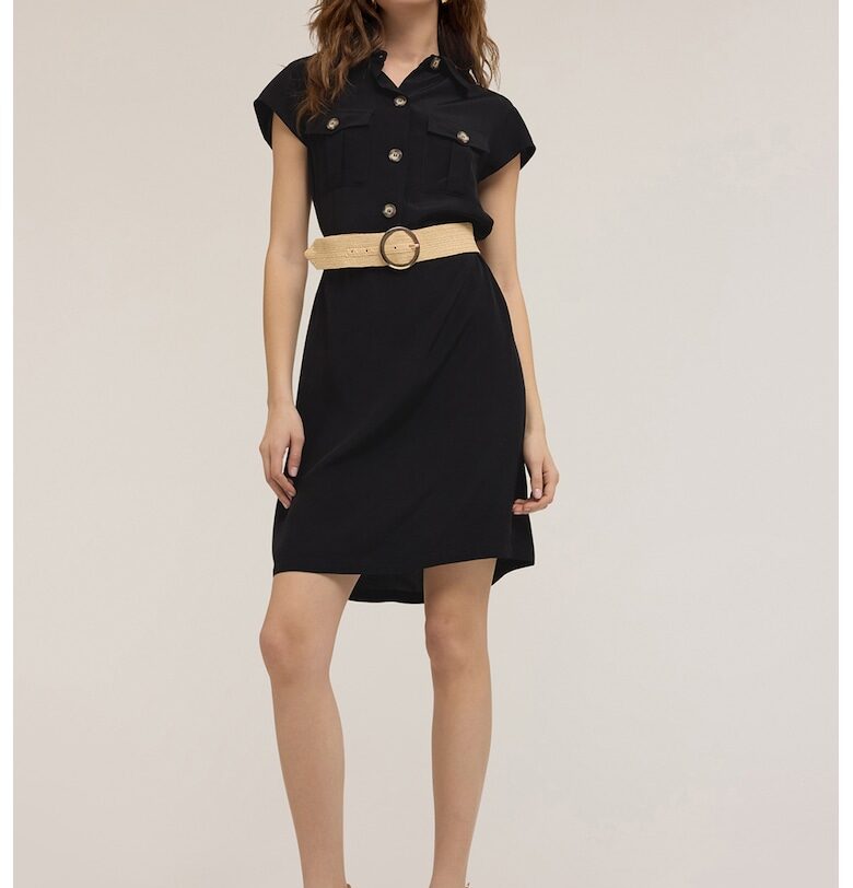 Рокля с джобове - Черен Motivi