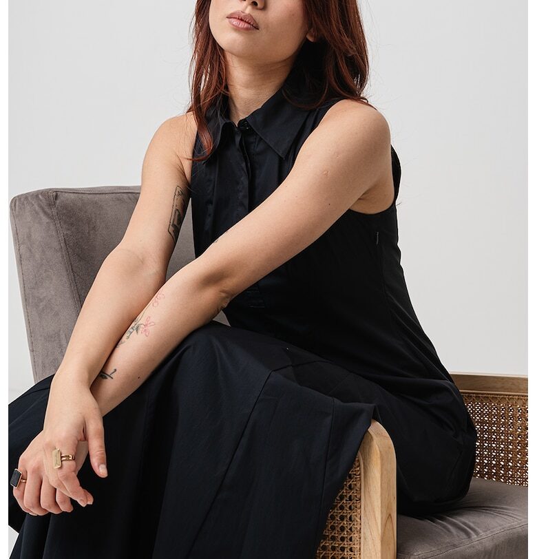 Рокля с джобове встрани - Черен MaxCo