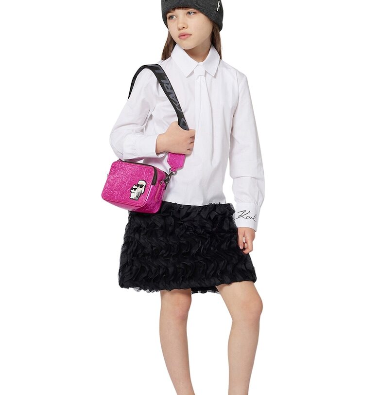 Рокля с дизайн 2 в 1 - Черен/Бял KARL LAGERFELD KIDS