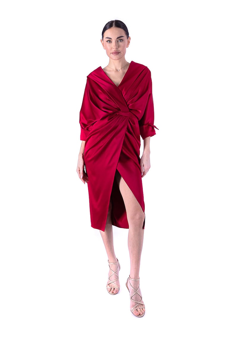 Рокля с драпиран дизайн - Червен Acob a porter