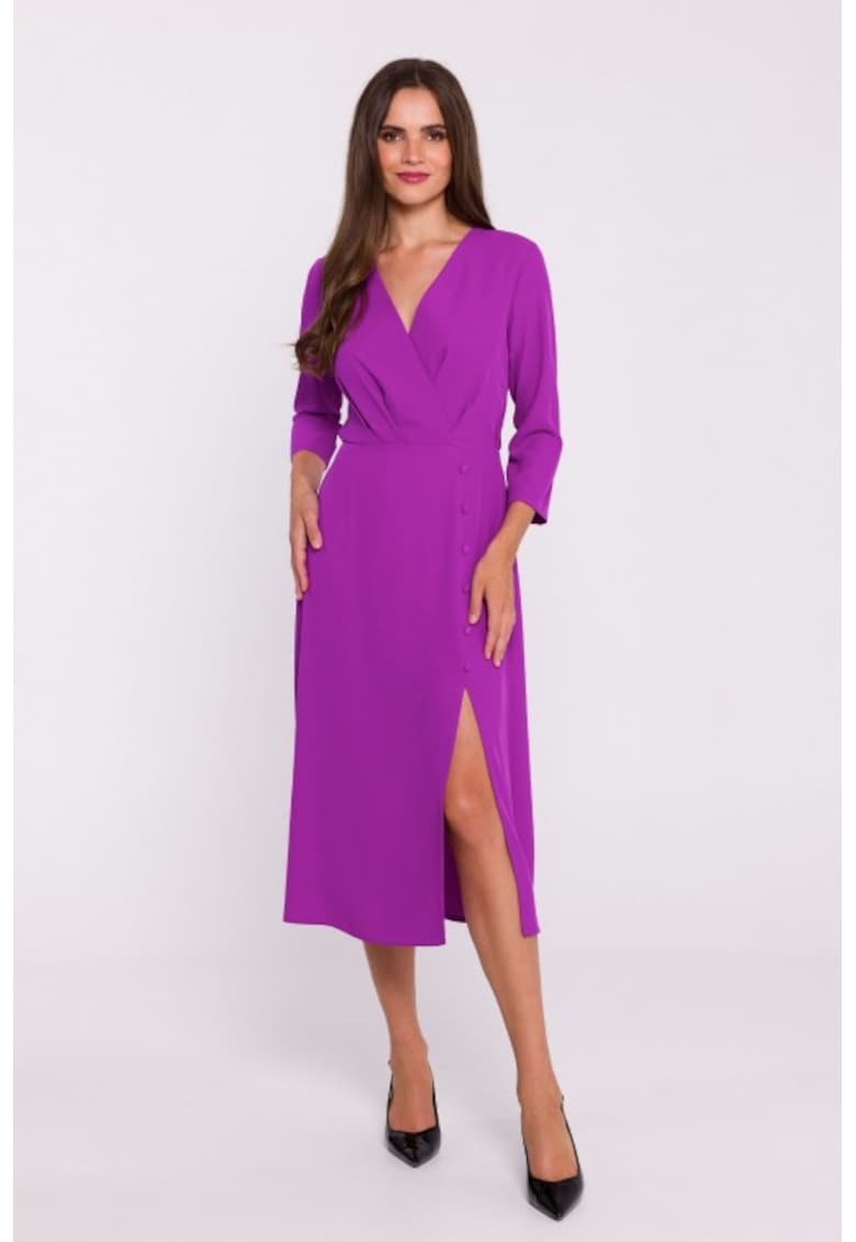 Рокля с дълбоко деколте и ниска цепка Лавандула Stylove