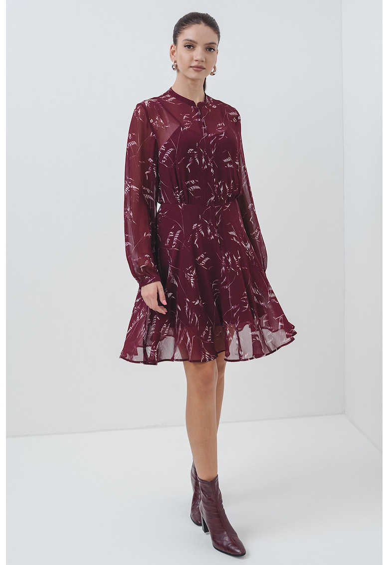 Рокля с дълги ръкави - Бордо ARMANI EXCHANGE