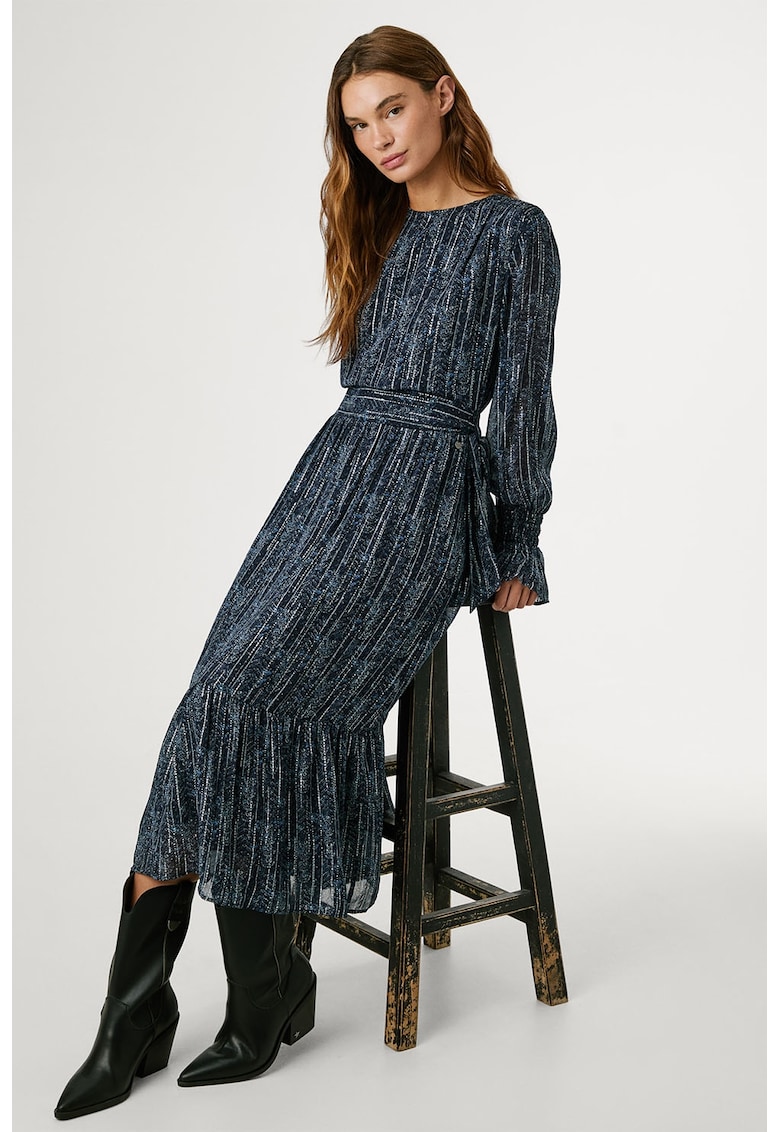 Рокля с дълги ръкави - Бял/Лавандула/Тъмносин Pepe Jeans London