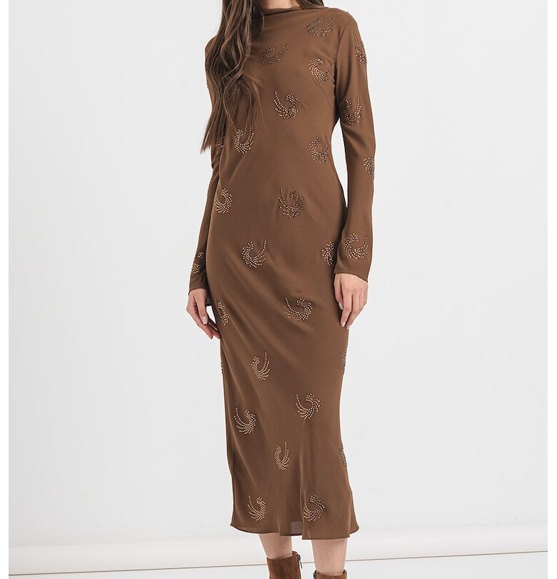 Рокля с дълги ръкави - Тъмнокафяв Pinko