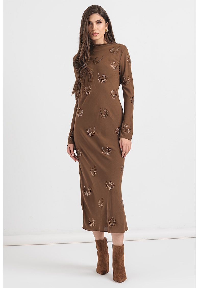 Рокля с дълги ръкави - Тъмнокафяв Pinko