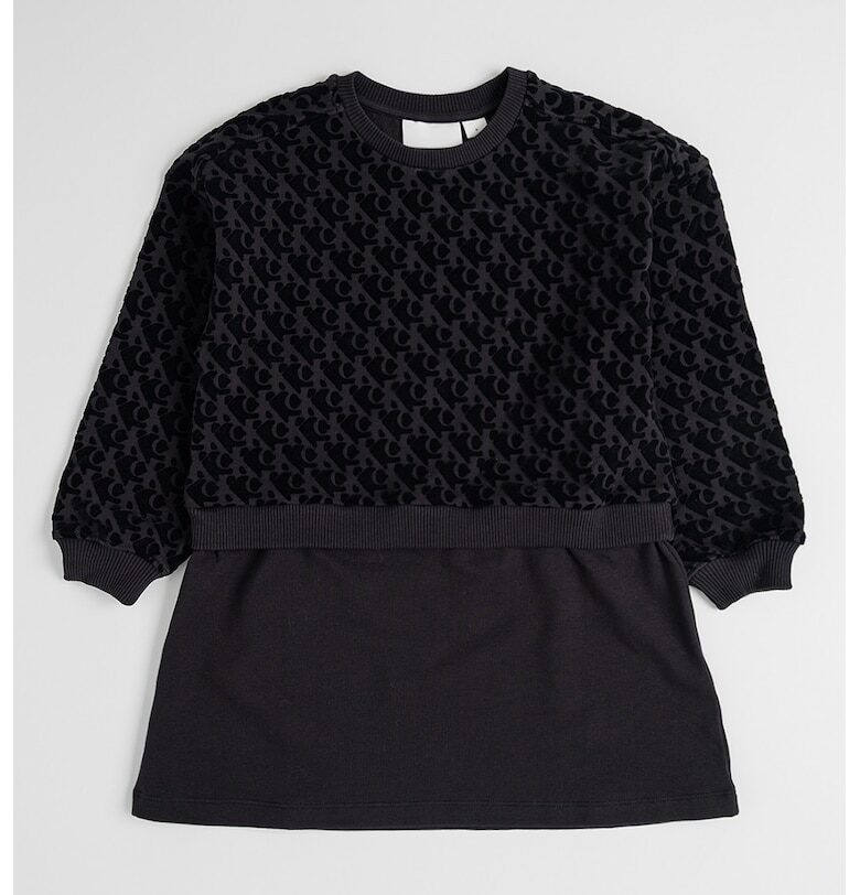 Рокля с дълги ръкави и принт - Черен CALVIN KLEIN