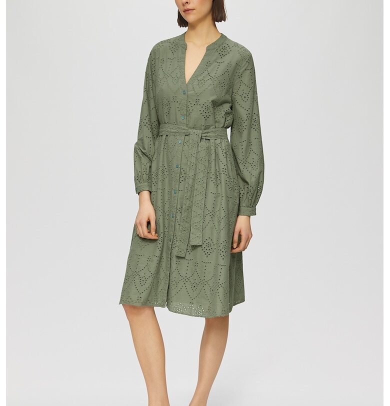 Рокля с колан - Зелени аспержи sOliver