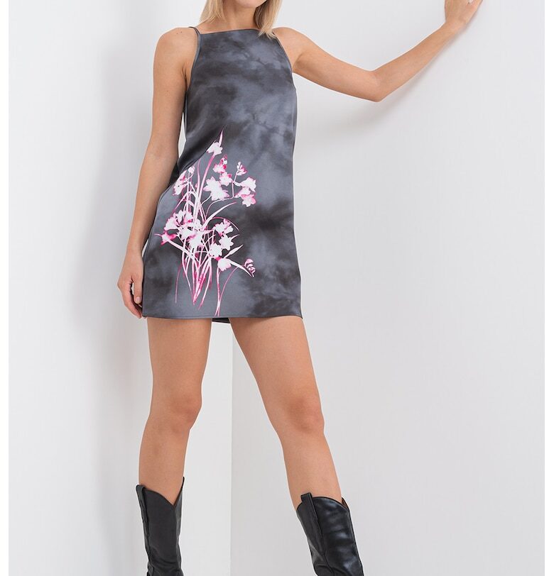 Рокля с контрасти - Бледозелен/Розово MaxCo