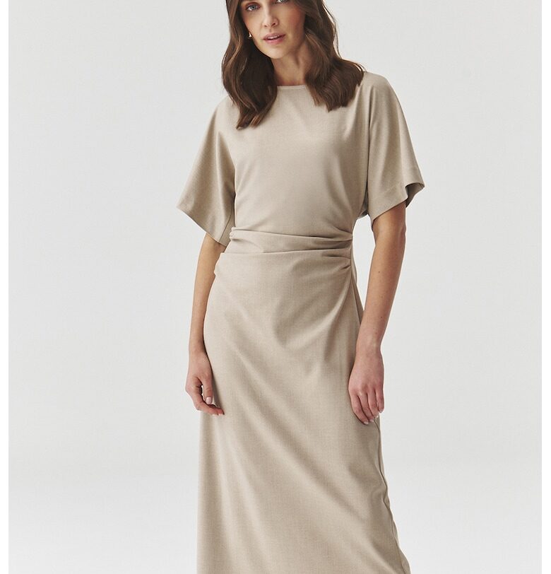 Рокля с модал и вълна - Бежов Tatuum