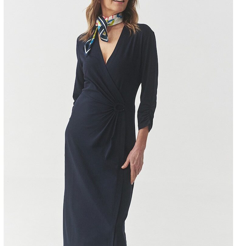 Рокля с модал с шпиц - Тъмносин Tatuum