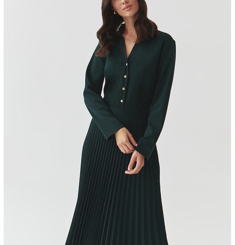 Рокля с набирания - Аква зелено Tatuum