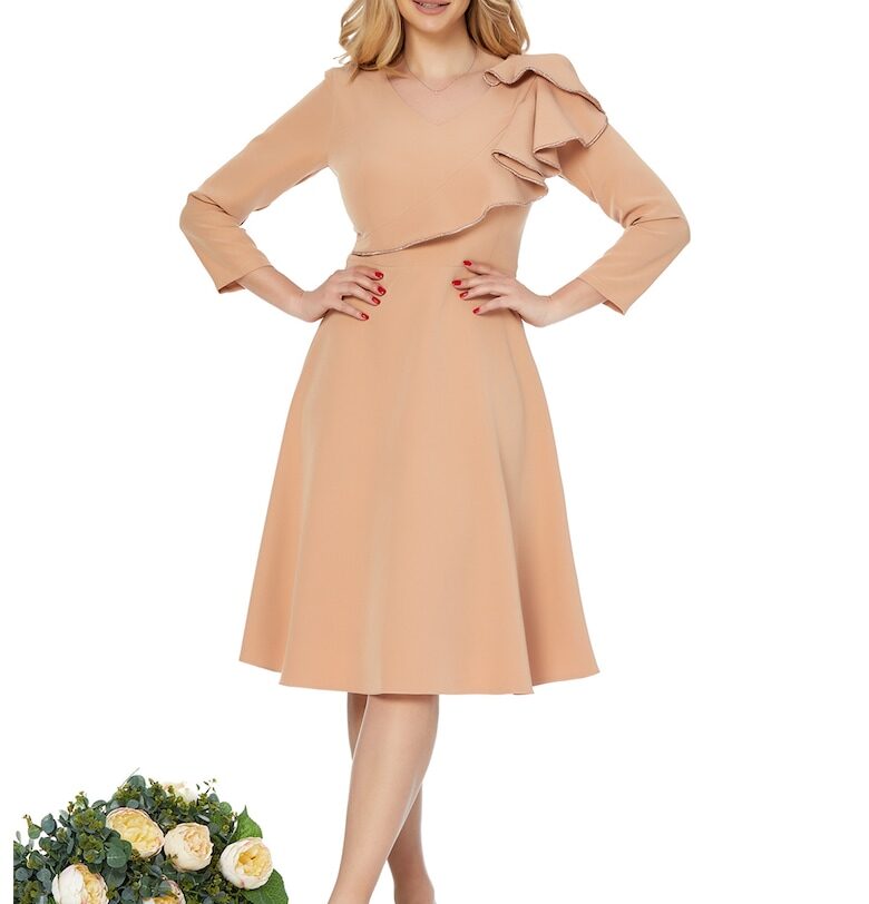 Рокля с набирания - Бежов BAROCCA