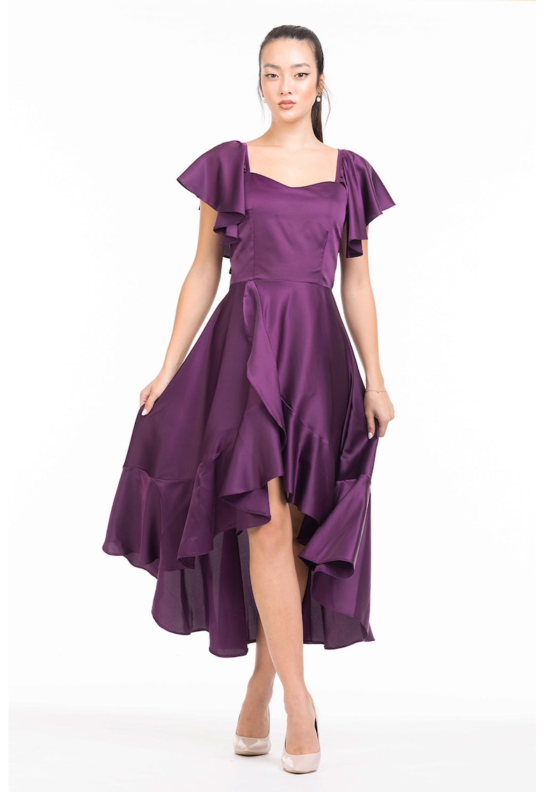 Рокля с набирания - Виолетов CAMISSI