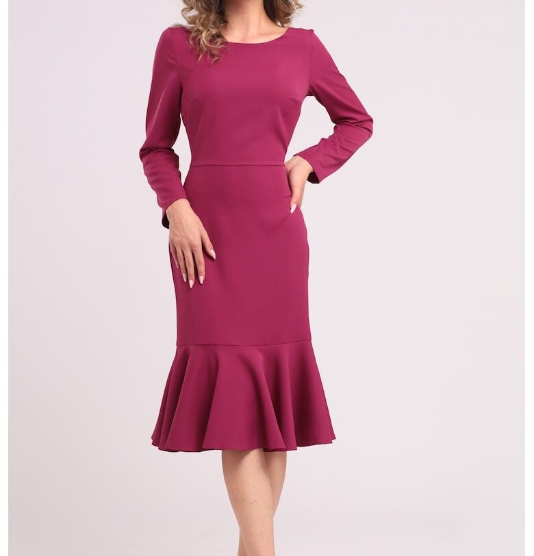 Рокля с набран подгъв - Малина CAMISSI