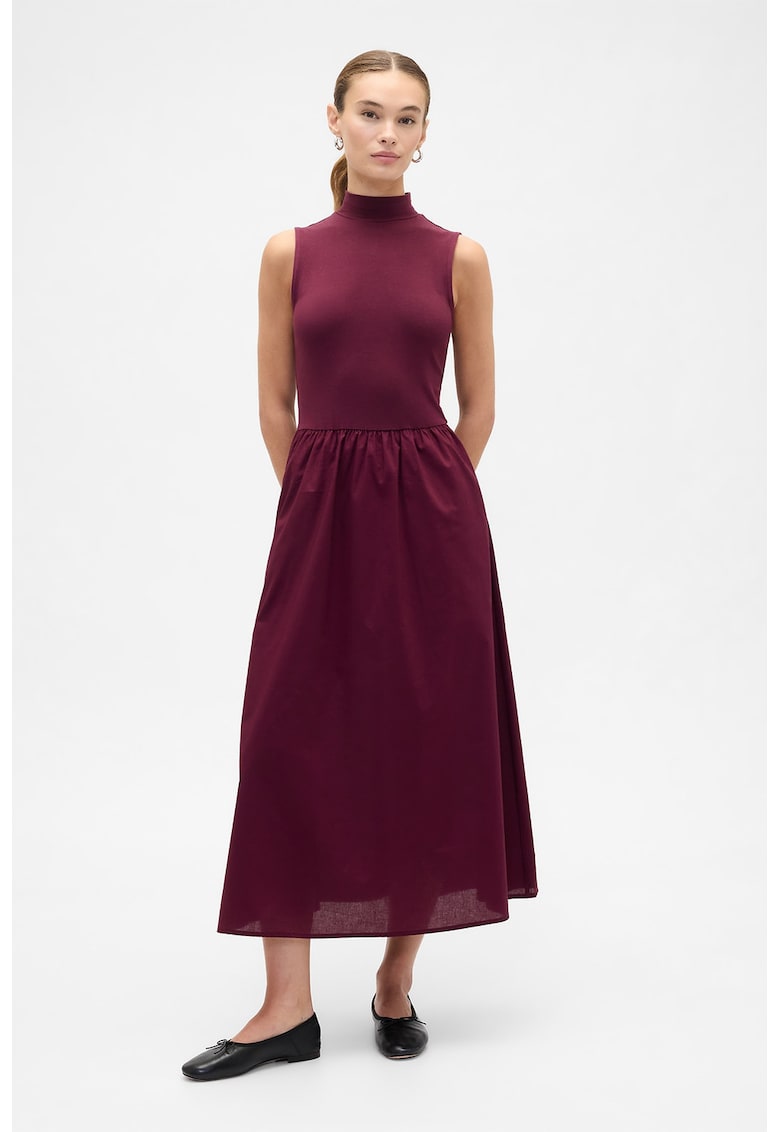 Рокля с ниска яка - без ръкави - Бордо GAP