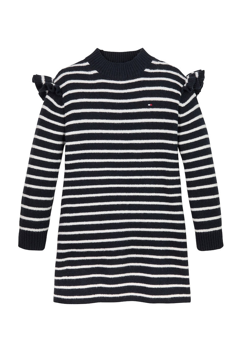 Рокля с овално деколте - Мръснобял/Тъмносин Tommy Hilfiger