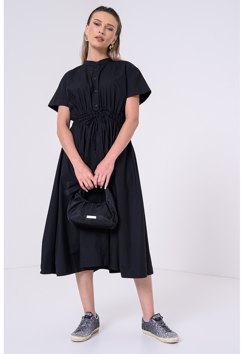 Рокля с органичен памук с връзка - Черен/Избеляло черно Tommy Hilfiger