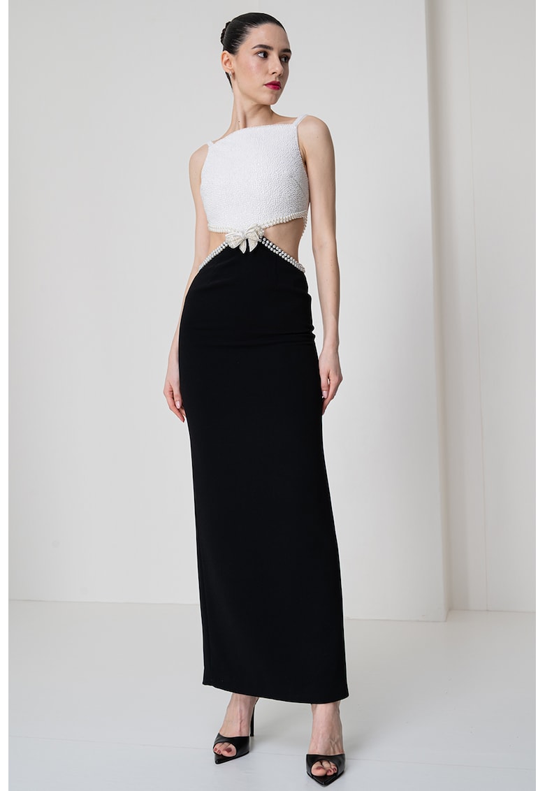 Рокля с отвор - Бял/Черен SELF-PORTRAIT