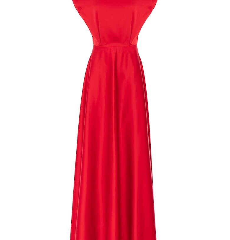 Рокля с отвор на гърба - Аленочервен Acob a porter