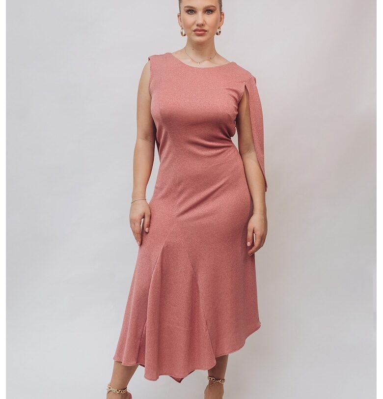 Рокля с отвор на гърба - Прашно розово AS Negulescu