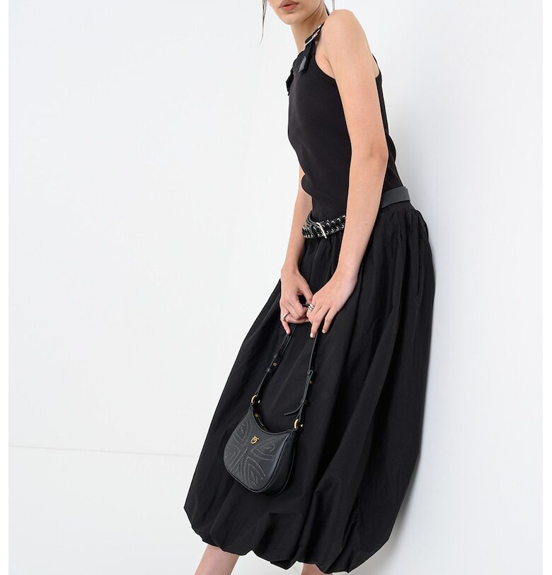 Рокля с памук и джобове встрани - Черен Pinko